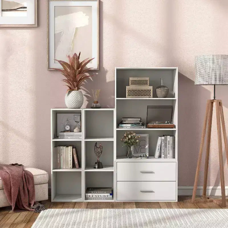 24/7 Shop At Home Bibliothèque moderne Silkpath à 3 cubes, empilable et modulable de 35,3 po