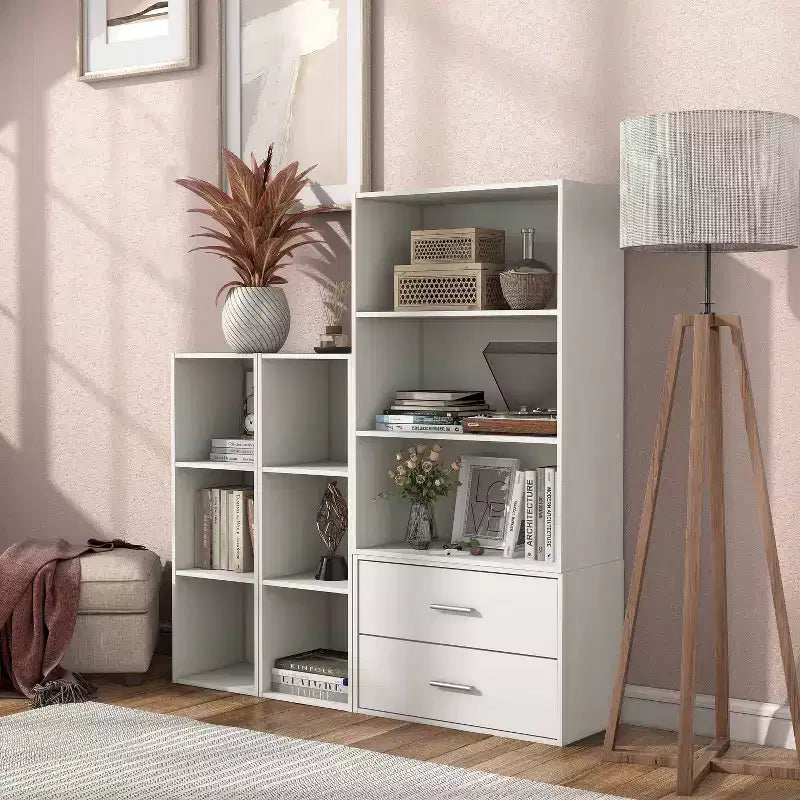 24/7 Shop At Home Bibliothèque moderne Silkpath à 3 cubes, empilable et modulable de 35,3 po