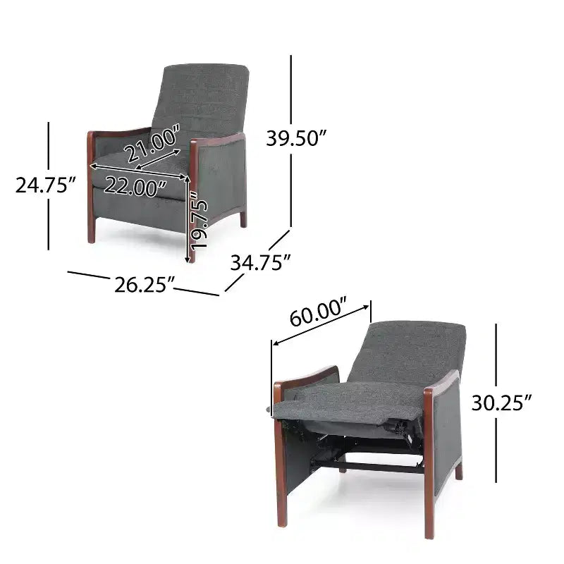Fauteuil inclinable à pousser Anaura Channel Stitch de Christopher Knight Home