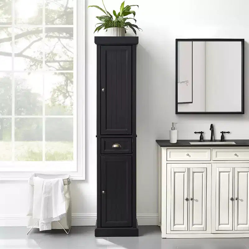 Crosley Seaside Tall Linen Storage Cabinet