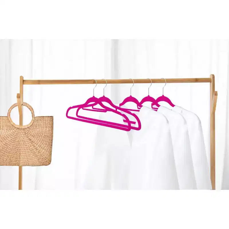 Cintres antidérapants en velours de qualité supérieure J&V TEXTILES, lot de 120, avec crochet rotatif à 360 degrés