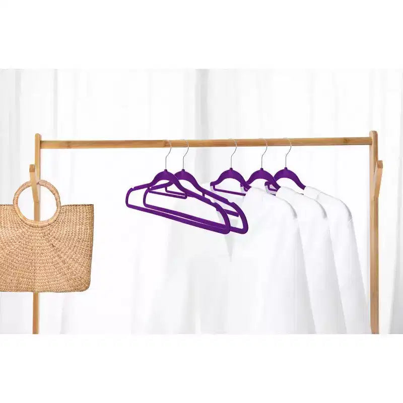 Cintres antidérapants en velours de qualité supérieure J&V TEXTILES, lot de 120, avec crochet rotatif à 360 degrés