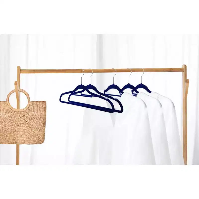 Cintres antidérapants en velours de qualité supérieure J&V TEXTILES, lot de 120, avec crochet rotatif à 360 degrés