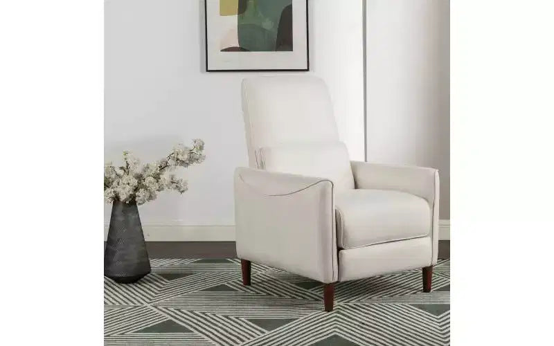 Fauteuil inclinable rembourré Christopher Knight Home Owen avec pieds fuselés en bois d'hévéa