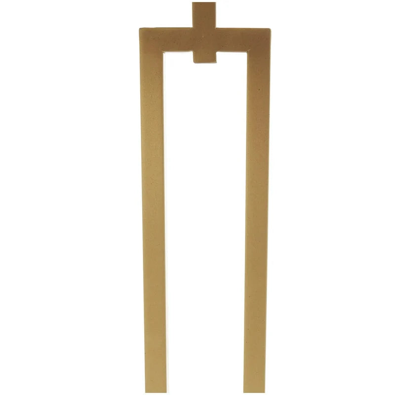 Tavolino d'appoggio/laterale geometrico in marmo con base rettangolare in metallo dorato - Bianco
